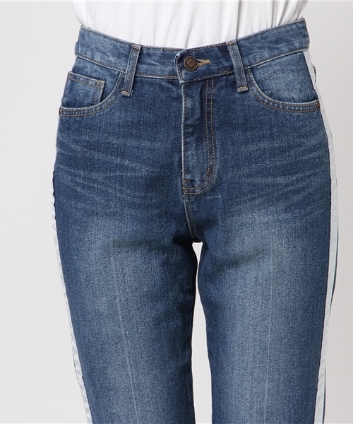 LUC DNM （ラックデニム）の「LUCDNM ラックデニム　tape line boy's テープラインボーイズ（デニムパンツ・レディース・ブルー・LARGE/MEDIUM）」の5枚目の写真