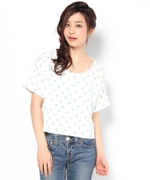 WEGO/ヤシの木総プリントショートTシャツ