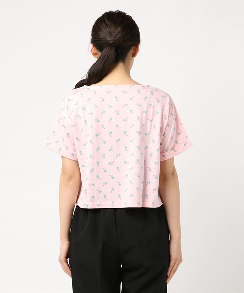 WEGO(ウィゴー)の「WEGO/ヤシの木総プリントショートTシャツ(Tシャツ/カットソー・レディース・イエロー/オフホワイト/ピンク・FREE)」の5枚目の写真