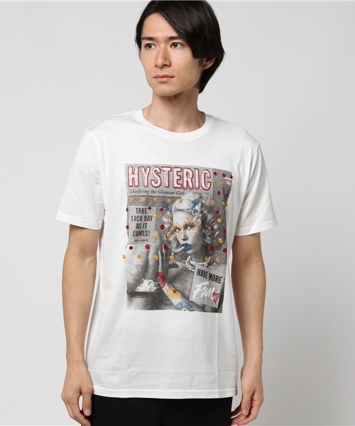 HYSTERIC GLAMOUR（ヒステリックグラマー）の「COVERGIRL プリント Tシャツ（Tシャツ/カットソー・メンズ・ホワイト/パープル/ブラック・SMALL/MEDIUM/LARGE/X-LARGE）」の2枚目の写真