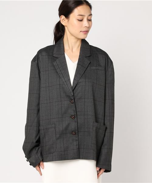 WEGO（ウィゴー）の「DISPARK/チェックテーラードジャケット（テーラードジャケット・レディース・ブラウン/ブラック・FREE）」の11枚目の写真