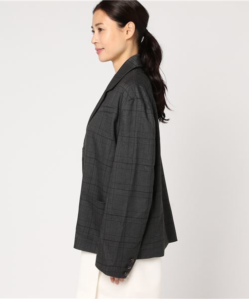 WEGO（ウィゴー）の「DISPARK/チェックテーラードジャケット（テーラードジャケット・レディース・ブラウン/ブラック・FREE）」の12枚目の写真
