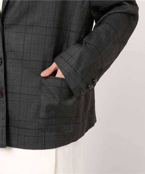 WEGO（ウィゴー）の「DISPARK/チェックテーラードジャケット（テーラードジャケット・レディース・ブラウン/ブラック・FREE）」の16枚目の写真
