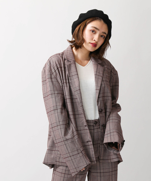 WEGO（ウィゴー）の「DISPARK/チェックテーラードジャケット（テーラードジャケット・レディース・ブラウン/ブラック・FREE）」の21枚目の写真