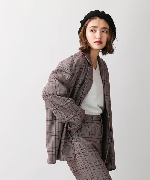 WEGO（ウィゴー）の「DISPARK/チェックテーラードジャケット（テーラードジャケット・レディース・ブラウン/ブラック・FREE）」の22枚目の写真