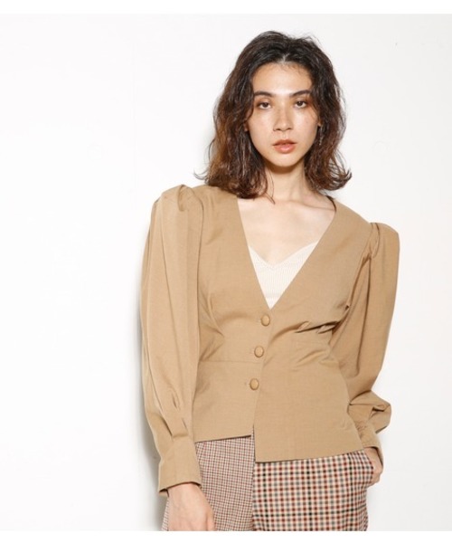 SLY(スライ)の「VOLUME SLEEVE ASYMMETRY JK(その他アウター・レディース・グレー/ブラック/ベージュ・1/2)」の1枚目の写真
