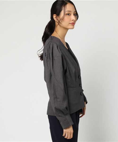 SLY(スライ)の「VOLUME SLEEVE ASYMMETRY JK(その他アウター・レディース・グレー/ブラック/ベージュ・1/2)」の6枚目の写真