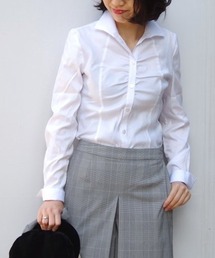 NARACAMICIE | ペンシルサテンストライプ長袖シャツ(シャツ/ブラウス)