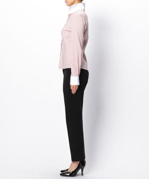 NARACAMICIE（ナラカミーチェ）の「ペンシルサテンストライプ長袖シャツ（シャツ/ブラウス・レディース・ホワイト/ピンク・LARGE/MEDIUM/SMALL）」の8枚目の写真