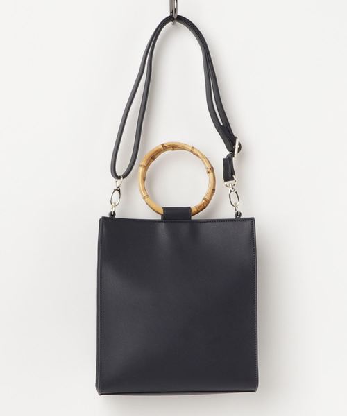 PAGEBOY(ページボーイ)の「バンブーハンドルバック(ハンドバッグ・レディース・ライトベージュ/ネイビー/レッド・FREE)」の4枚目の写真