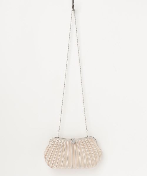 Cupid Heart（キューピッドハート）の「【Cupid Heart】結婚式バッグ プリーツパーティーバッグ（クラッチバッグ・レディース・ネイビー/ベージュ/ブラック/シルバー・MEDIUM）」の9枚目の写真