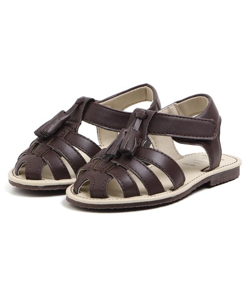 apres les cours（アプレレクール）の「メッシュ編みサンダル（サンダル・キッズ・ブラック/オフホワイト/ブラウン・19/18/17/21/20/14/15 /16）」の3枚目の写真