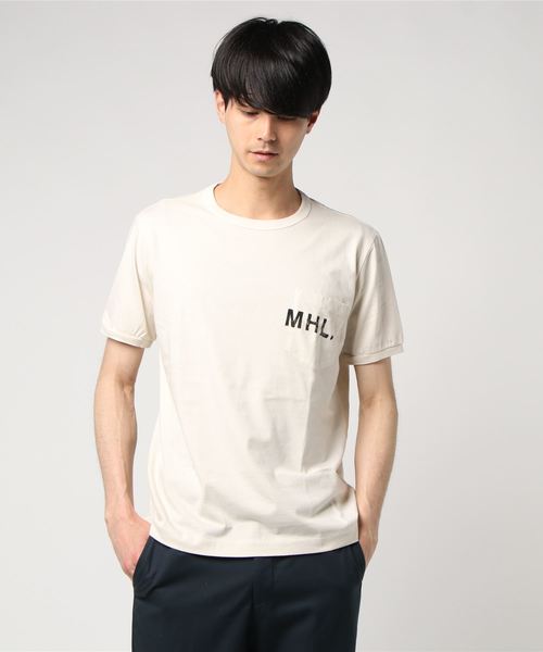 MHL.(エムエイチエル)の「PRINTED COTTON JERSEY(Tシャツ/カットソー・メンズ・ホワイト/ブラック/ライトブラウン・SMALL/MEDIUM/LARGE/X-LARGE)」の4枚目の写真