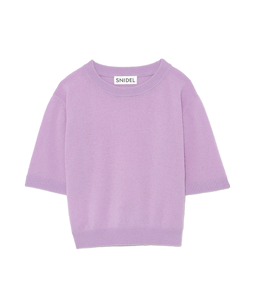 SNIDEL(スナイデル)の「カシミヤハーフスリーブニットプルオーバー(ニット/セーター)」|ラベンダー