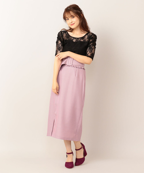 MIIA（ミーア）の「フリルベルト付タイトスカート（スカート）」 - WEAR