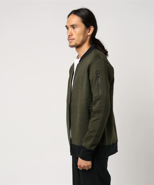 Hurley (ハーレー)の「M HRLY HOLLOWKNIT BOMBER FLC/ハーレー ボンバー ジャケット(その他アウター・メンズ・オリーブ/ブラック系その他・SMALL/MEDIUM/LARGE)」の3枚目の写真