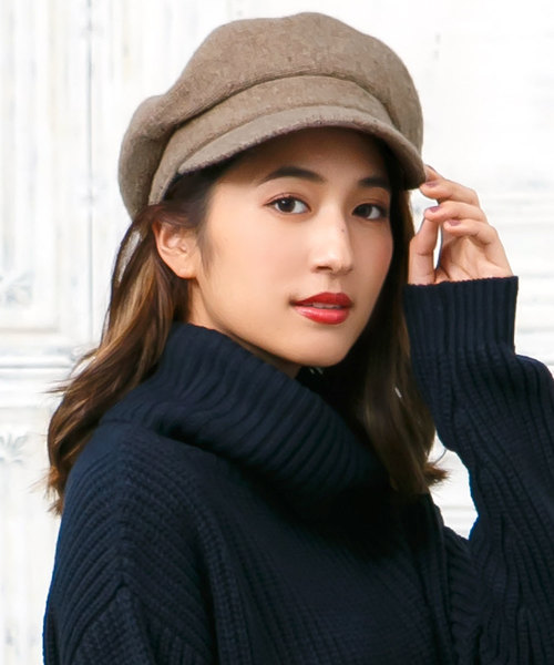 KOBE LETTUCE（コウベレタス）の「ウール混キャスケット＊レディース/帽子/キャップ[J462]神戸レタス（キャスケット・レディース・チャコールグレー/ブラック/ベージュ/ブラウン・FREE）」の4枚目の写真