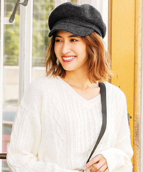KOBE LETTUCE（コウベレタス）の「ウール混キャスケット＊レディース/帽子/キャップ[J462]神戸レタス（キャスケット・レディース・チャコールグレー/ブラック/ベージュ/ブラウン・FREE）」の9枚目の写真