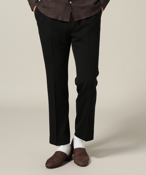 EDIFICE（エディフィス）の「LA BOUCLE ドライツイル マーベルト 1タックトラウザー（スラックス・メンズ・ブラック/チャコールグレー・44/46/48）」の2枚目の写真