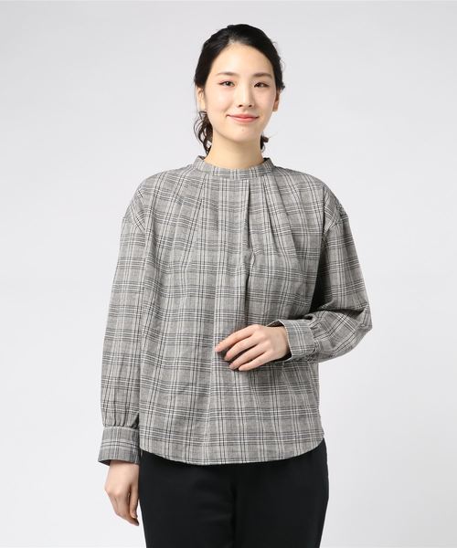 LBC（エルビーシー）の「チェックハイネックブラウス（シャツ/ブラウス・レディース・ブラック/ブラウン/その他35・M/L）」の3枚目の写真