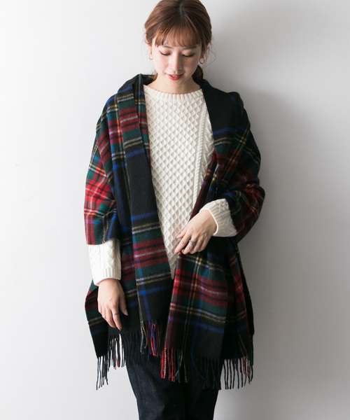 URBAN RESEARCH(アーバンリサーチ)の「TWEED MILL Lambswool Stole(ストール/スヌード)」|ブラック系その他
