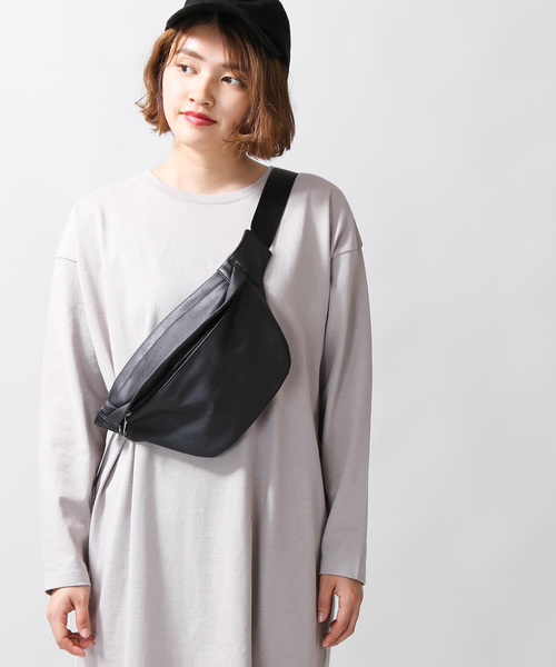 WEGO（ウィゴー）の「WEGO/フェイクレザーウエストバッグ（ボディバッグ/ウエストポーチ・メンズ・ブラック/グレー・FREE）」の9枚目の写真