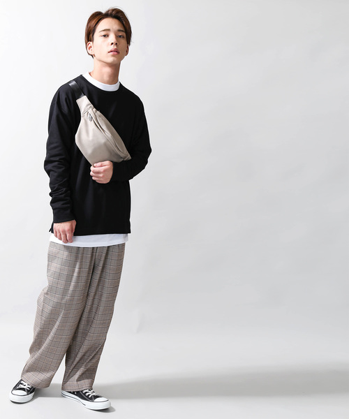 WEGO（ウィゴー）の「WEGO/フェイクレザーウエストバッグ（ボディバッグ/ウエストポーチ・メンズ・ブラック/グレー・FREE）」の3枚目の写真