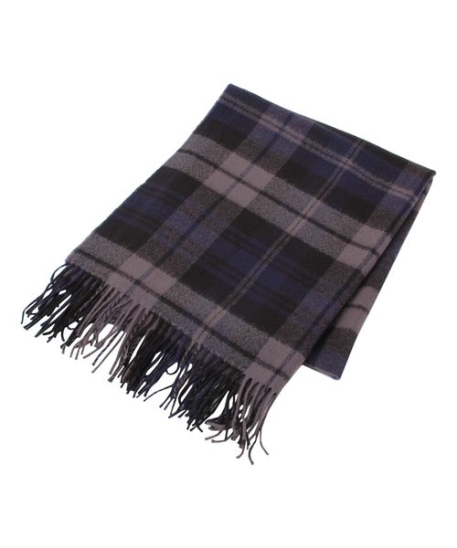 titivate(ティティベイト)の「チェック大判ストール(ストール/ショール・レディース・オレンジ/ネイビー/ブラウン/グレー/イエロー・FREE)」の2枚目の写真