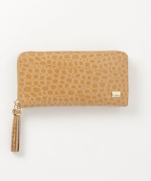 LA BAGAGERIE（ラバガジェリー）の「クロコ型押しエナメル 長財布（ショルダーバッグ・レディース・ブラック/レッド/ピンク/ブルー/アイボリー/キャメル・FREE）」の5枚目の写真