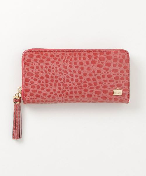 LA BAGAGERIE（ラバガジェリー）の「クロコ型押しエナメル 長財布（ショルダーバッグ・レディース・ブラック/レッド/ピンク/ブルー/アイボリー/キャメル・FREE）」の6枚目の写真