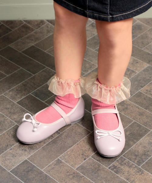 SOROTTO（ソロット）の「ぺたんこバレエシューズ 16-18cm ストラップ付き（バレエシューズ・キッズ・ブラック/ベージュ/ピンク/ブルーグレー/イエロー/グリーン/レオパード/ブラック系その他/ゴールド/レッド/ブルー/ピンク系その他/ブラック系その他2/シルバー/その他/チェック/レッド系その他/キャメル/グリーン系その他/オレンジ/ブルー系その他/パープル/ダークブラウン/ブラウン系その他/ゴールド系その他/その他1/アイボリー/ブラック系その他3・16.0cm/17.0cm/18.0cm）」の14枚目の写真