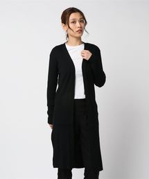 スリークロングリブニットカーディガン