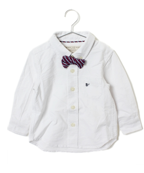 B:MING by BEAMS（ビーミングバイビームス）の「＜VERY5月号 別冊ちびVERY掲載＞ビーミング by ビームス / OXクレリック ボタンダウンシャツ＜ボウタイ付き＞（シャツ/ブラウス・キッズ・ホワイト/サックスブルー・90/110/130/80/120/100）」の2枚目の写真