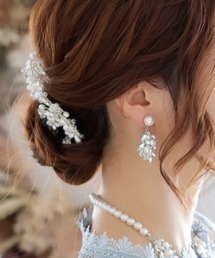 Cupid Heart（キューピッドハート）の「【Cupid Heart】結婚式アクセ マニョリヤ ビジューパールイヤリング（イヤリング）」