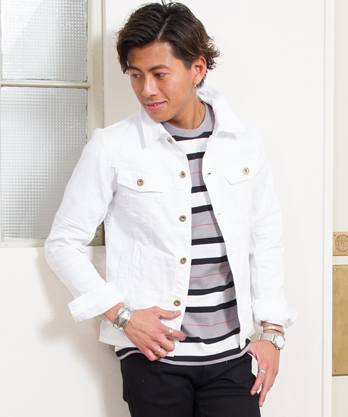 CavariA(キャバリア)の「ダメージ加工デニムジャケット / CAMY19-07(デニムジャケット)」|ホワイト