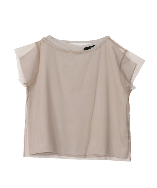 &g'aime(アンジェム)の「【&g'aime】チュールレイヤードブラウス(Tシャツ/カットソー・レディース・ブラック/ライトベージュ・FREE)」の11枚目の写真