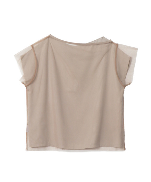 &g'aime(アンジェム)の「【&g'aime】チュールレイヤードブラウス(Tシャツ/カットソー・レディース・ブラック/ライトベージュ・FREE)」の13枚目の写真