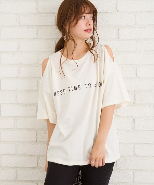 セール 刺繍肩あきｔシャツ Tシャツ カットソー Spray スプレイ