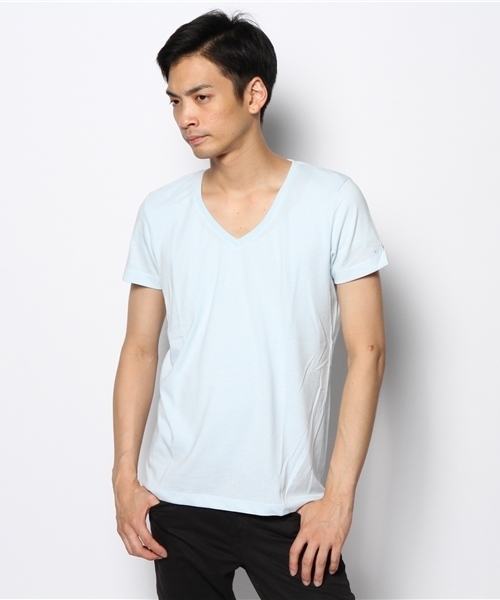 RATTLE TRAP(ラトルトラップ)の「【wjk】VネックTシャツ(Tシャツ/カットソー・メンズ・ホワイト/ブラック/ピンク/サックスブルー/イエロー・LARGE/SMALL/MEDIUM)」の1枚目の写真