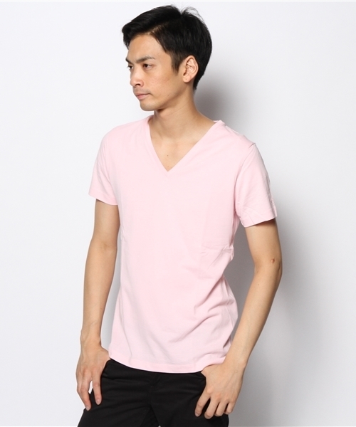 RATTLE TRAP(ラトルトラップ)の「【wjk】VネックTシャツ(Tシャツ/カットソー・メンズ・ホワイト/ブラック/ピンク/サックスブルー/イエロー・LARGE/SMALL/MEDIUM)」の5枚目の写真