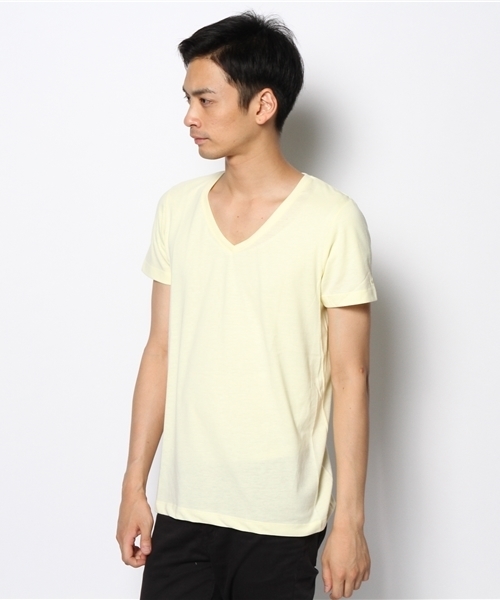 RATTLE TRAP(ラトルトラップ)の「【wjk】VネックTシャツ(Tシャツ/カットソー・メンズ・ホワイト/ブラック/ピンク/サックスブルー/イエロー・LARGE/SMALL/MEDIUM)」の4枚目の写真