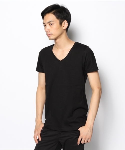 RATTLE TRAP(ラトルトラップ)の「【wjk】VネックTシャツ(Tシャツ/カットソー・メンズ・ホワイト/ブラック/ピンク/サックスブルー/イエロー・LARGE/SMALL/MEDIUM)」の3枚目の写真
