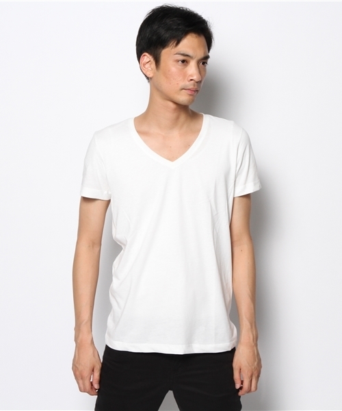 RATTLE TRAP(ラトルトラップ)の「【wjk】VネックTシャツ(Tシャツ/カットソー・メンズ・ホワイト/ブラック/ピンク/サックスブルー/イエロー・LARGE/SMALL/MEDIUM)」の7枚目の写真