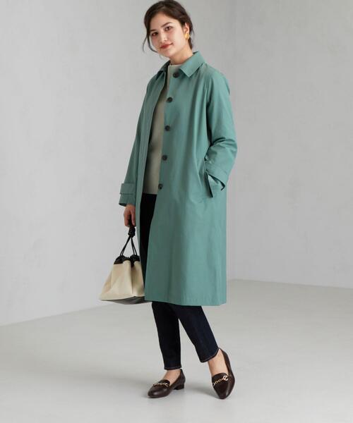 green label relaxing(グリーンレーベルリラクシング)の「◆SC T/C ステンカラ-コート(ステンカラーコート・レディース・オレンジ/ケリー/ベージュ/ネイビー/ライム・40/42/38/36/44)」の20枚目の写真