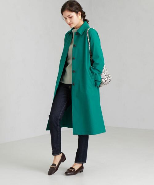 green label relaxing(グリーンレーベルリラクシング)の「◆SC T/C ステンカラ-コート(ステンカラーコート・レディース・オレンジ/ケリー/ベージュ/ネイビー/ライム・40/42/38/36/44)」の16枚目の写真