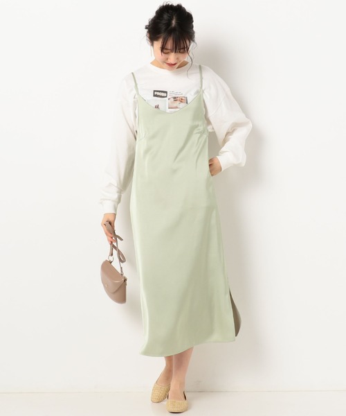 archives（アルシーヴ）の「サテンVネックキャミワンピース（ワンピース・レディース・ミント/グレー/ブラック・MEDIUM）」の14枚目の写真