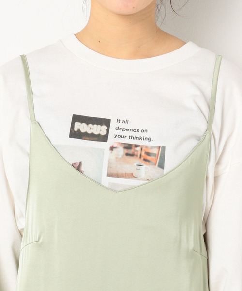 archives（アルシーヴ）の「サテンVネックキャミワンピース（ワンピース・レディース・ミント/グレー/ブラック・MEDIUM）」の10枚目の写真