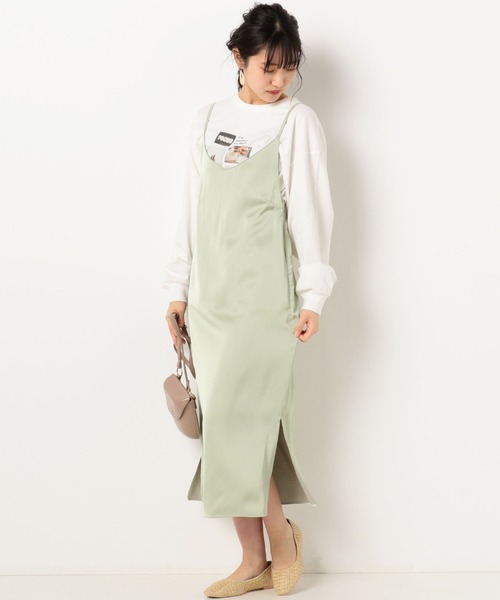 archives（アルシーヴ）の「サテンVネックキャミワンピース（ワンピース・レディース・ミント/グレー/ブラック・MEDIUM）」の13枚目の写真