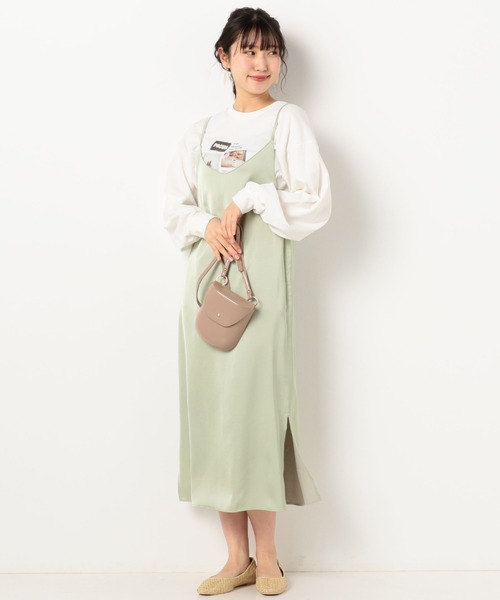 archives（アルシーヴ）の「サテンVネックキャミワンピース（ワンピース・レディース・ミント/グレー/ブラック・MEDIUM）」の16枚目の写真