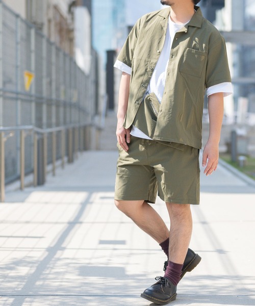 JOHN'S CLOSET（ジョンズクローゼット）の「【2】３点セット　ポケットタブル半袖セットアップ　【シャツジャケット】【ショーツ ショートパンツ】【サコッシュ】（シャツ/ブラウス・メンズ・ブラック/カーキ/ベージュ・X-LARGE/LARGE/MEDIUM）」の21枚目の写真